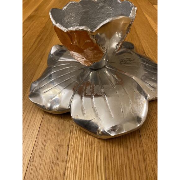 Vintage Julia Knight Enamel Orange Sunflower 8” Pedestal - Picture 8 of 9